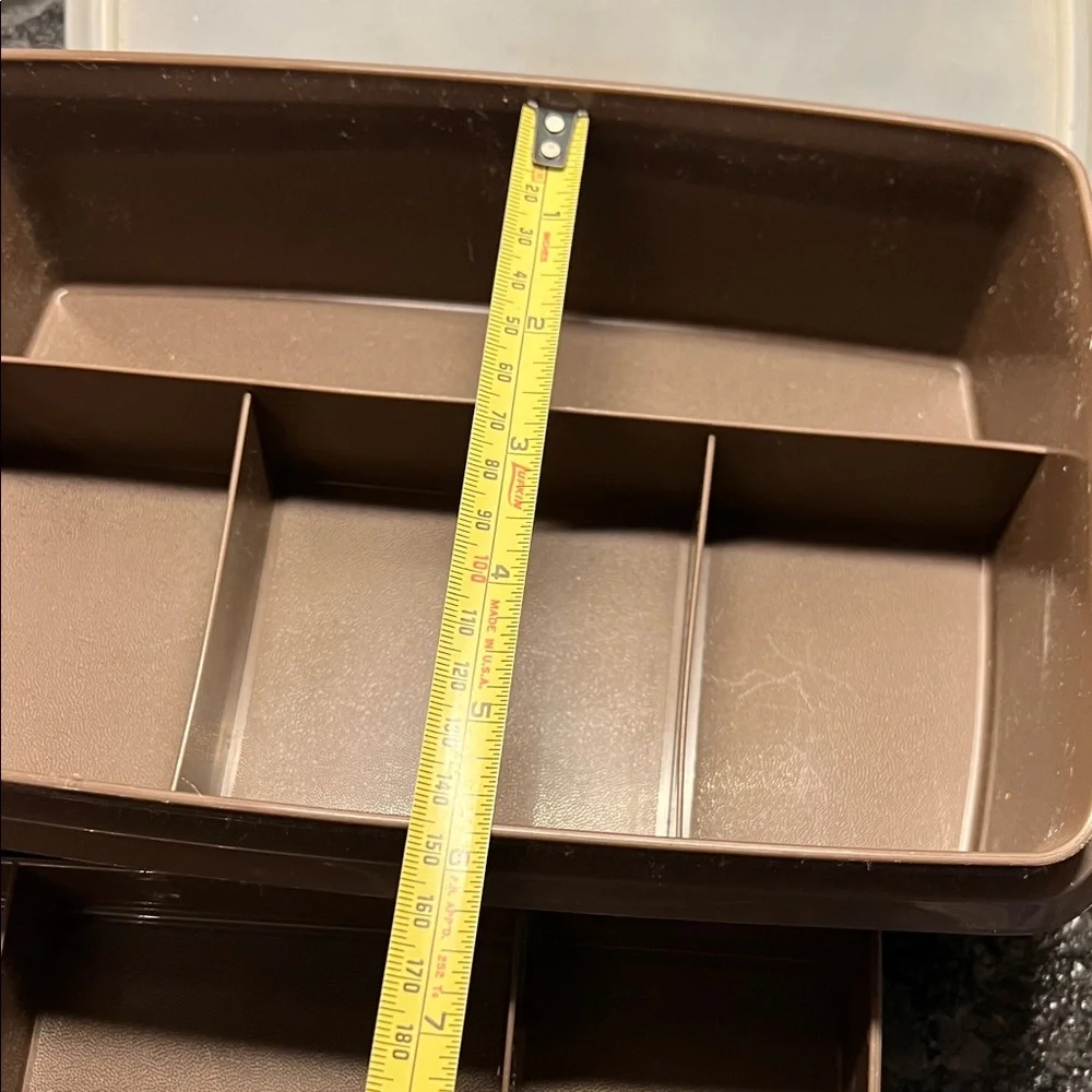 Brown and Blue Storage Containers with Lids